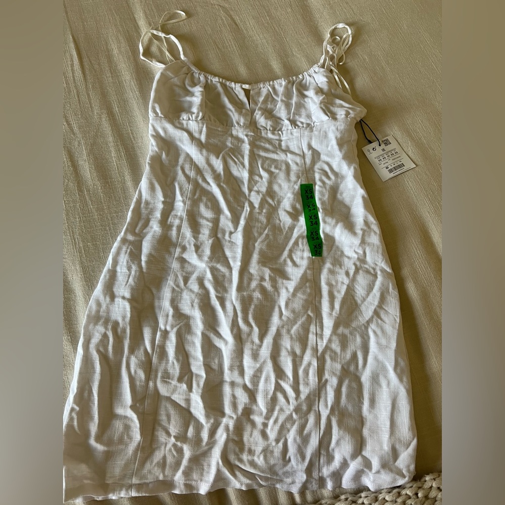 ASOS - white linen mini dress (XS)
